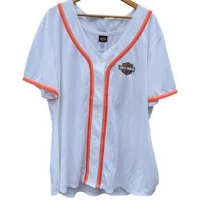 Harley Davidson motorcycles White Orange basetball jersey Voodoo New Orleans 2XL